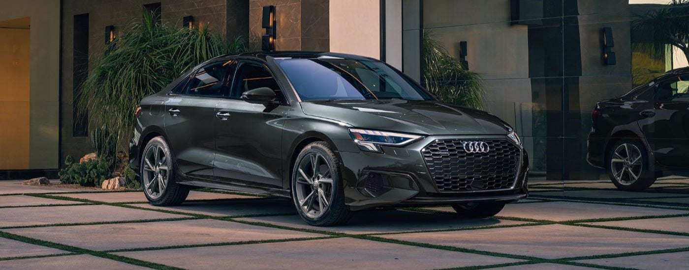 Green 2024 Audi A3 parked in a driveway